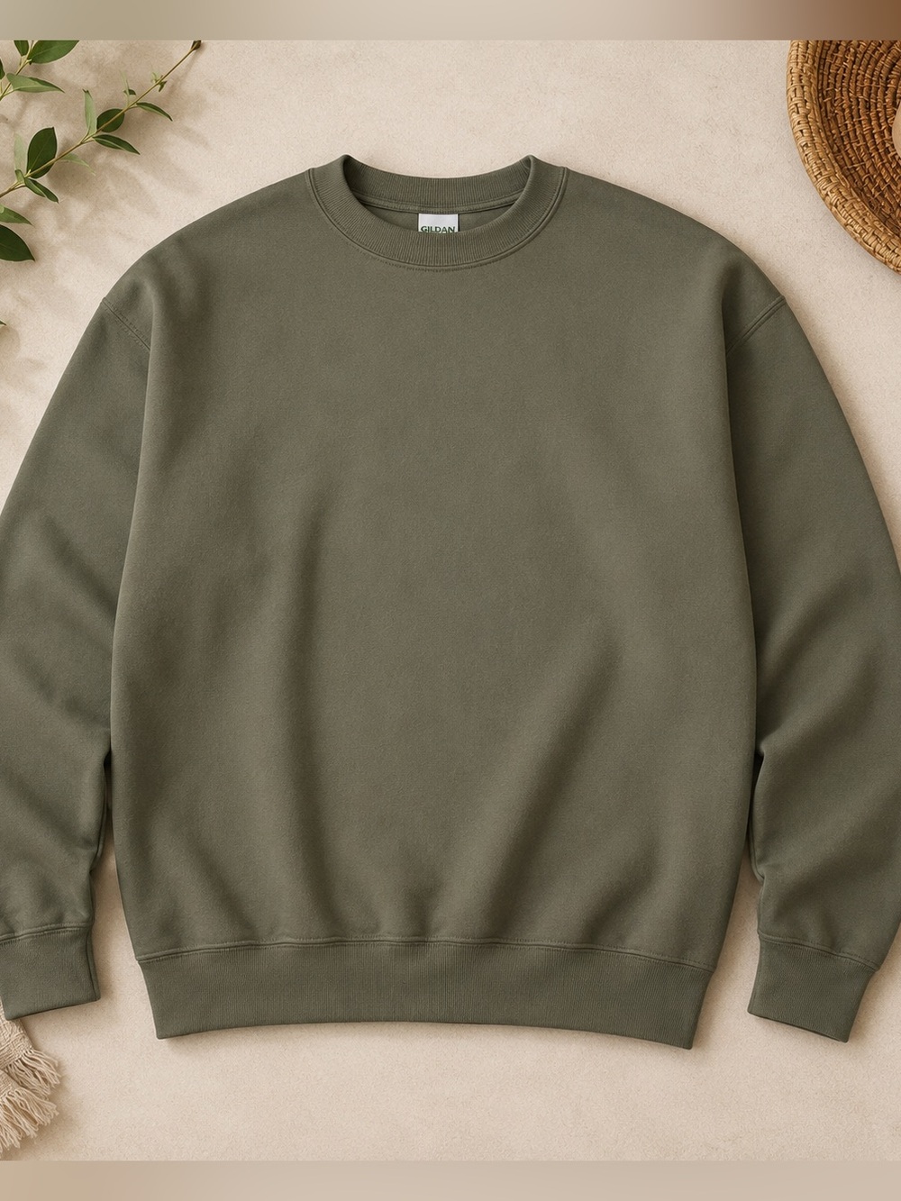 Gildan Crewneck Heavy Blend sweatshirt blank HTV - unisex military green - L